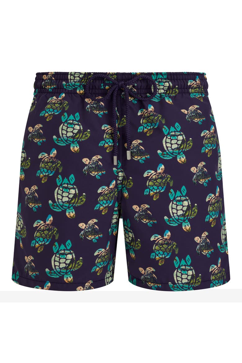 Men's Landscape Turtle Swim Trunks, Main, color, MINUIT
