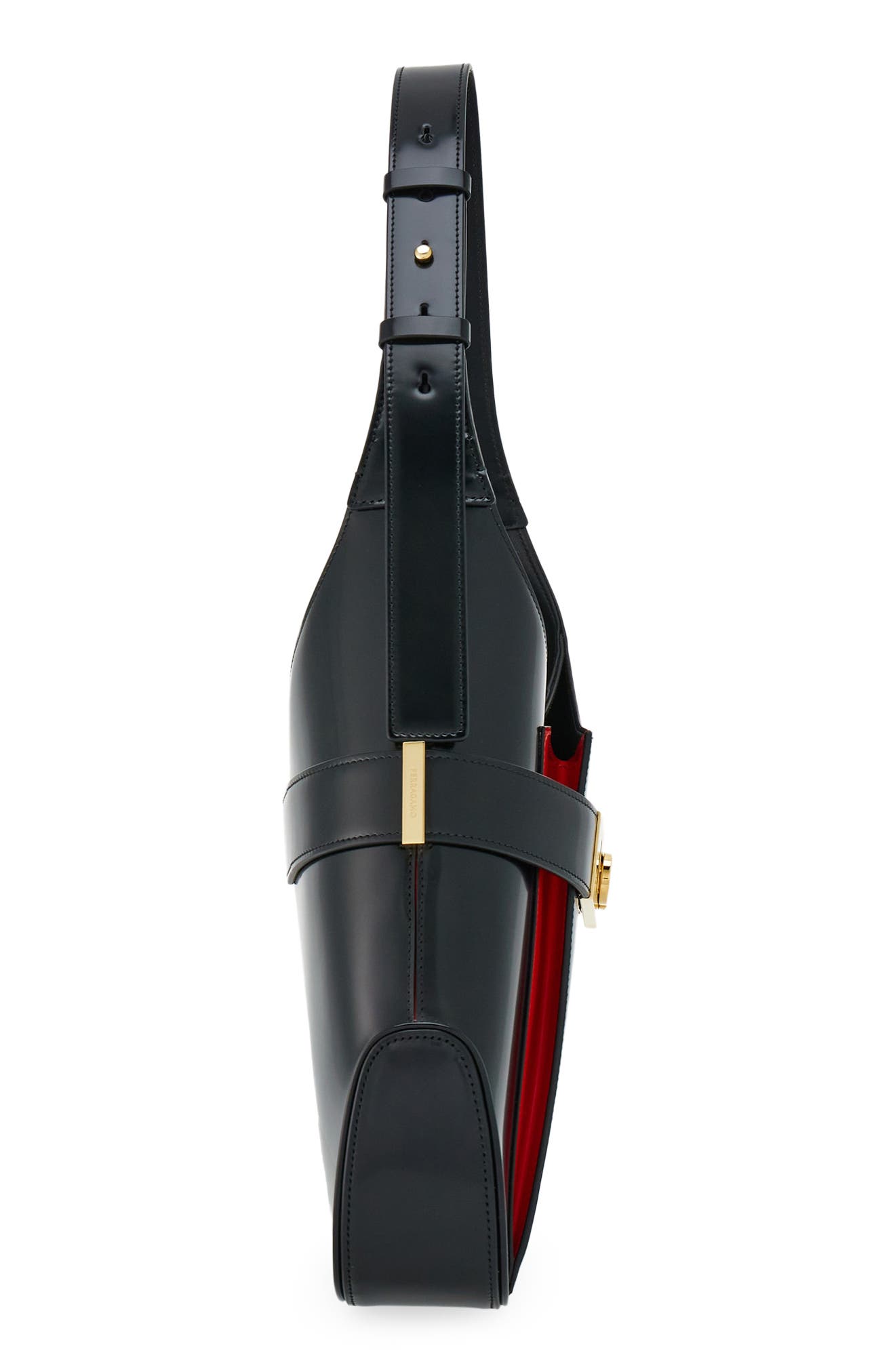 Large Archive Shoulder Bag, Alternate, color, NERO/ FLAME RED