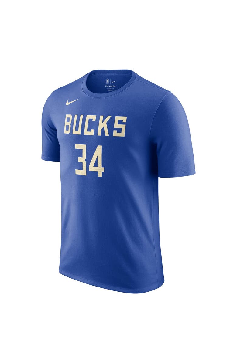 Nike Men's Nike Giannis Antetokounmpo Royal Milwaukee Bucks 2024/25 City Edition Name & Number T-Shirt, Alternate, color, 