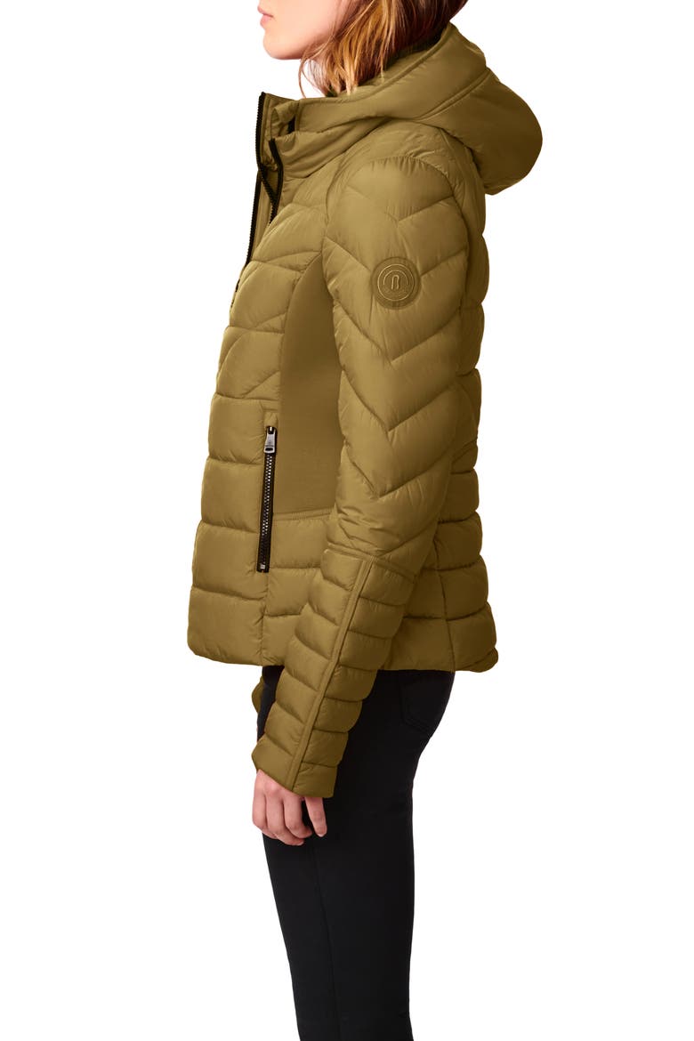 Chevron Quilted Puffer Jacket, Alternate, color, OLIVE BRANCH