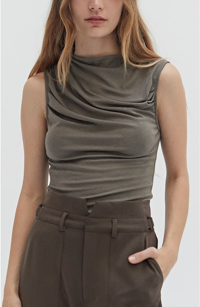 CRESCENT Sleeveless Shirred Knit Top, Main, color, 