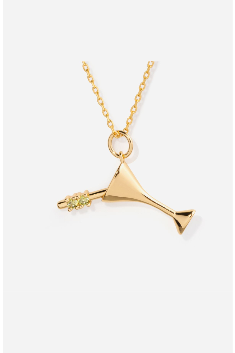 Martini Charm Necklace, Main, color, Gold