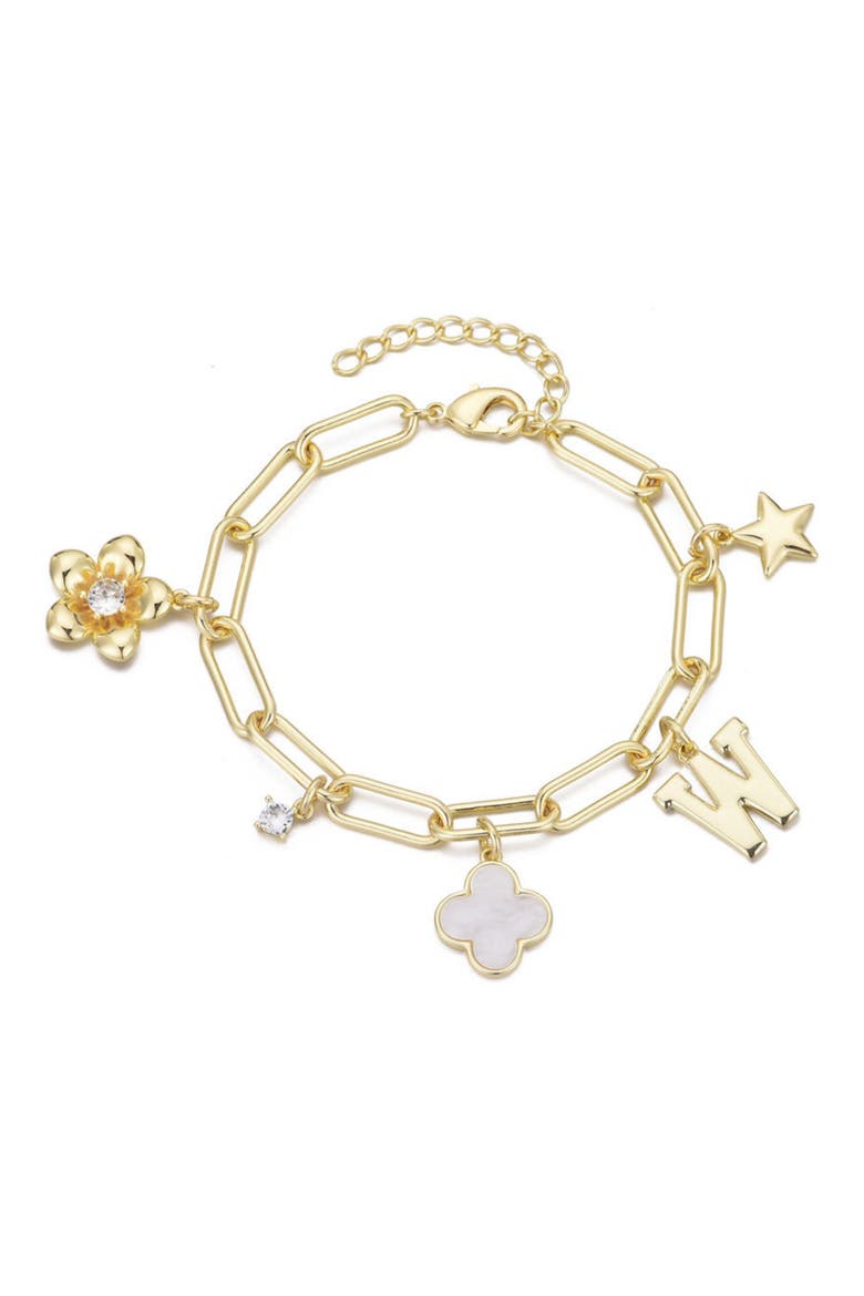 Initial Charm Bracelet, Main, color, GOLD-W