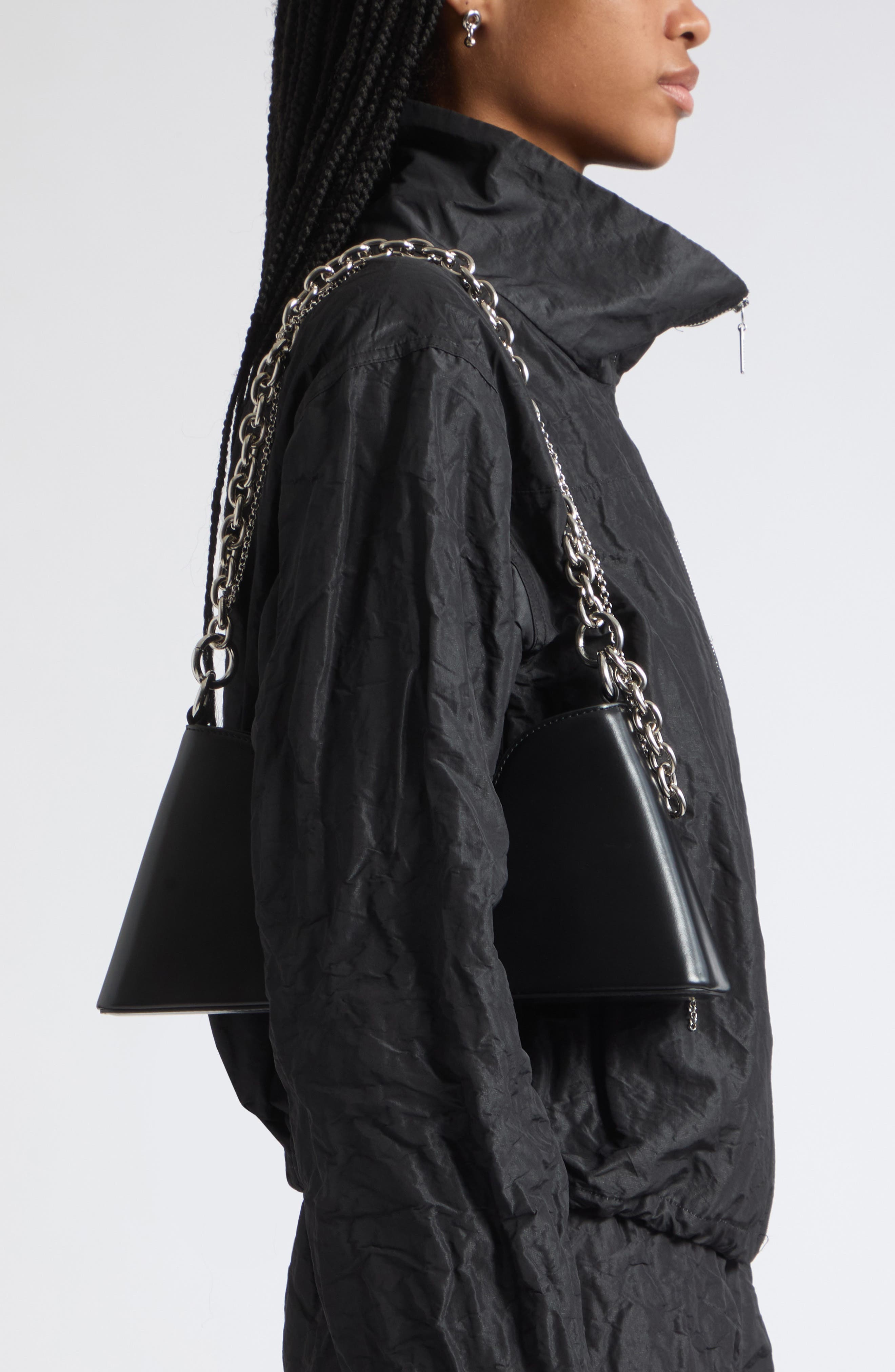 Marla Chain Strap Evening Bag, Alternate, color, BLACK