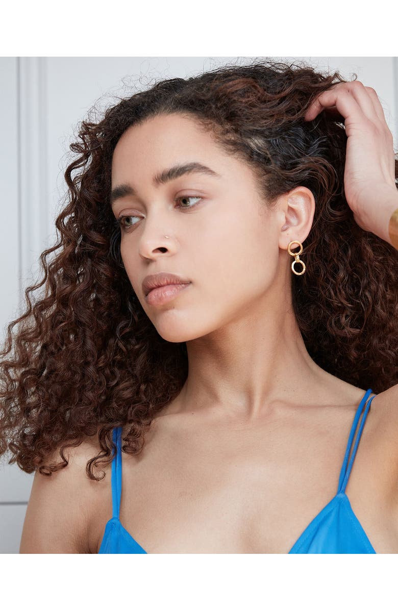 Ottoman Hands Tesoro Chain Drop Earrings, Alternate, color, Brass