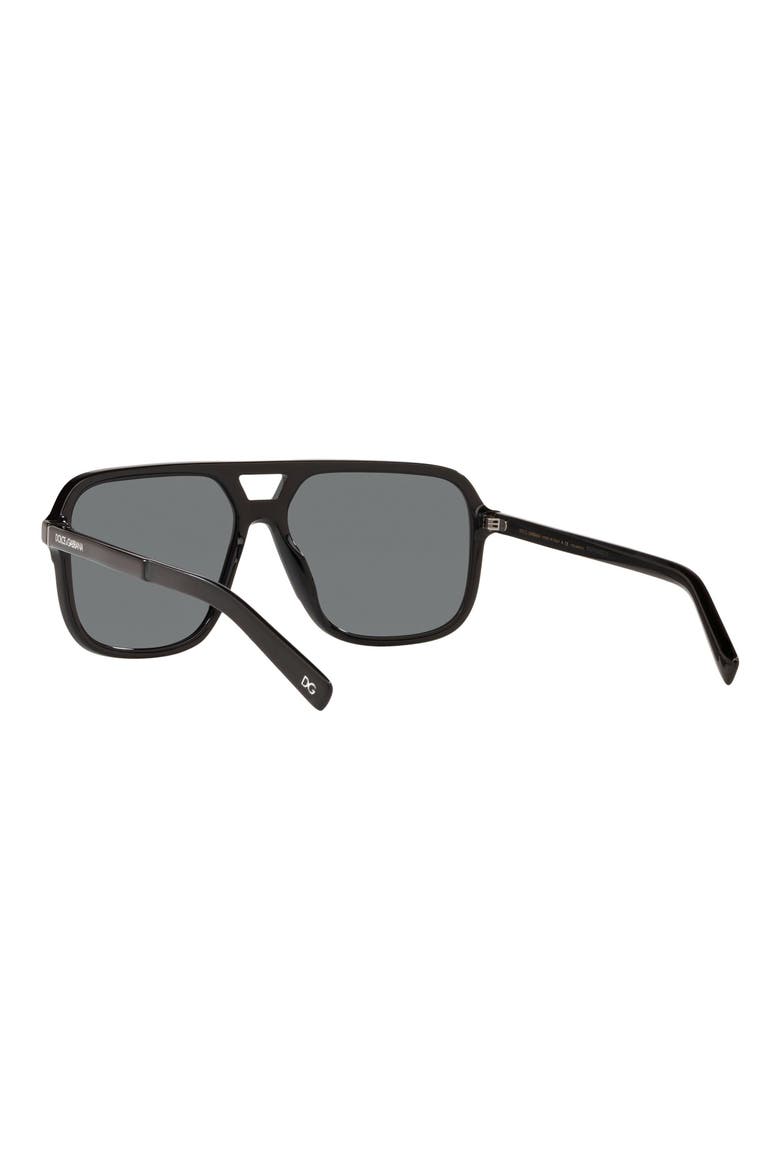 61mm Polarized Square Sunglasses, Alternate, color, BLACK/ DARK GREY