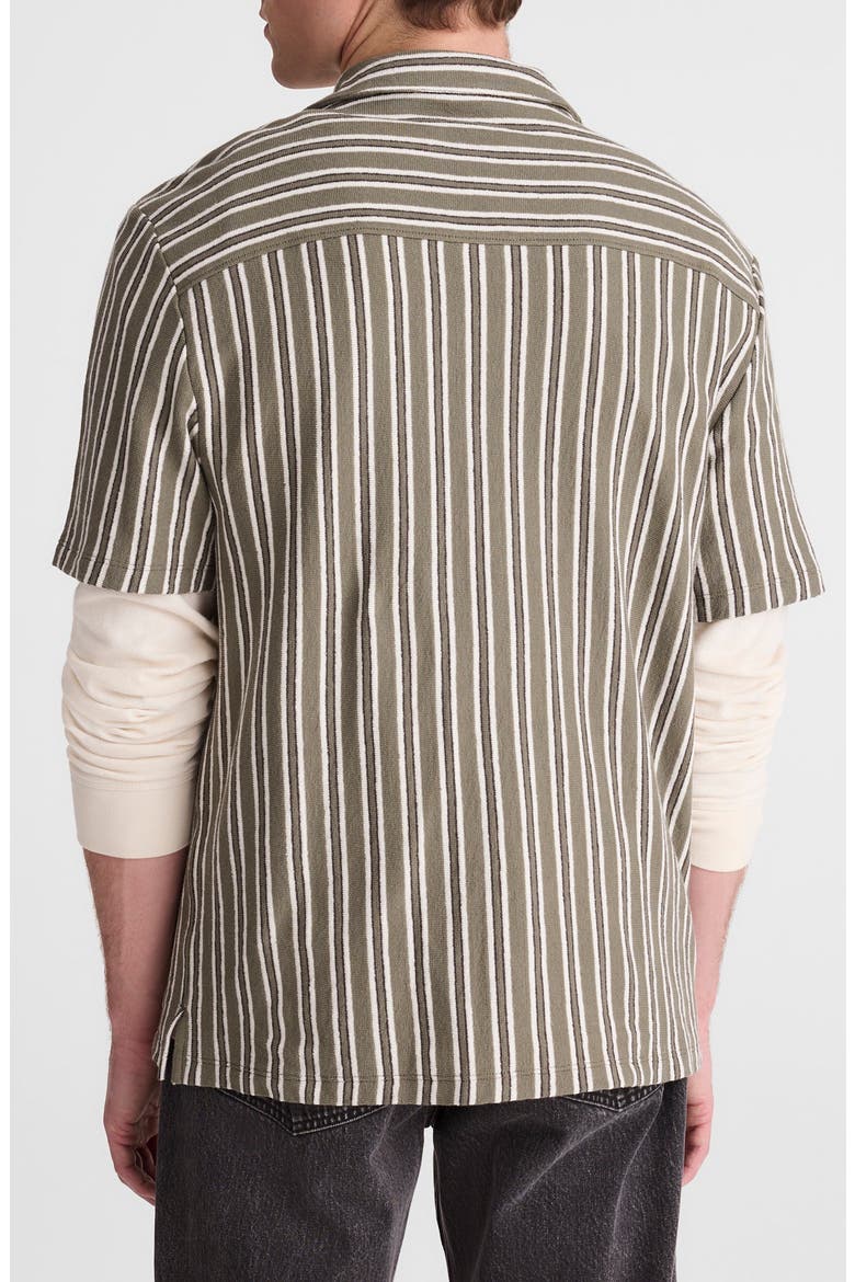 Seaport Terry Camp Shirt, Alternate, color, STRIPE OLIVE