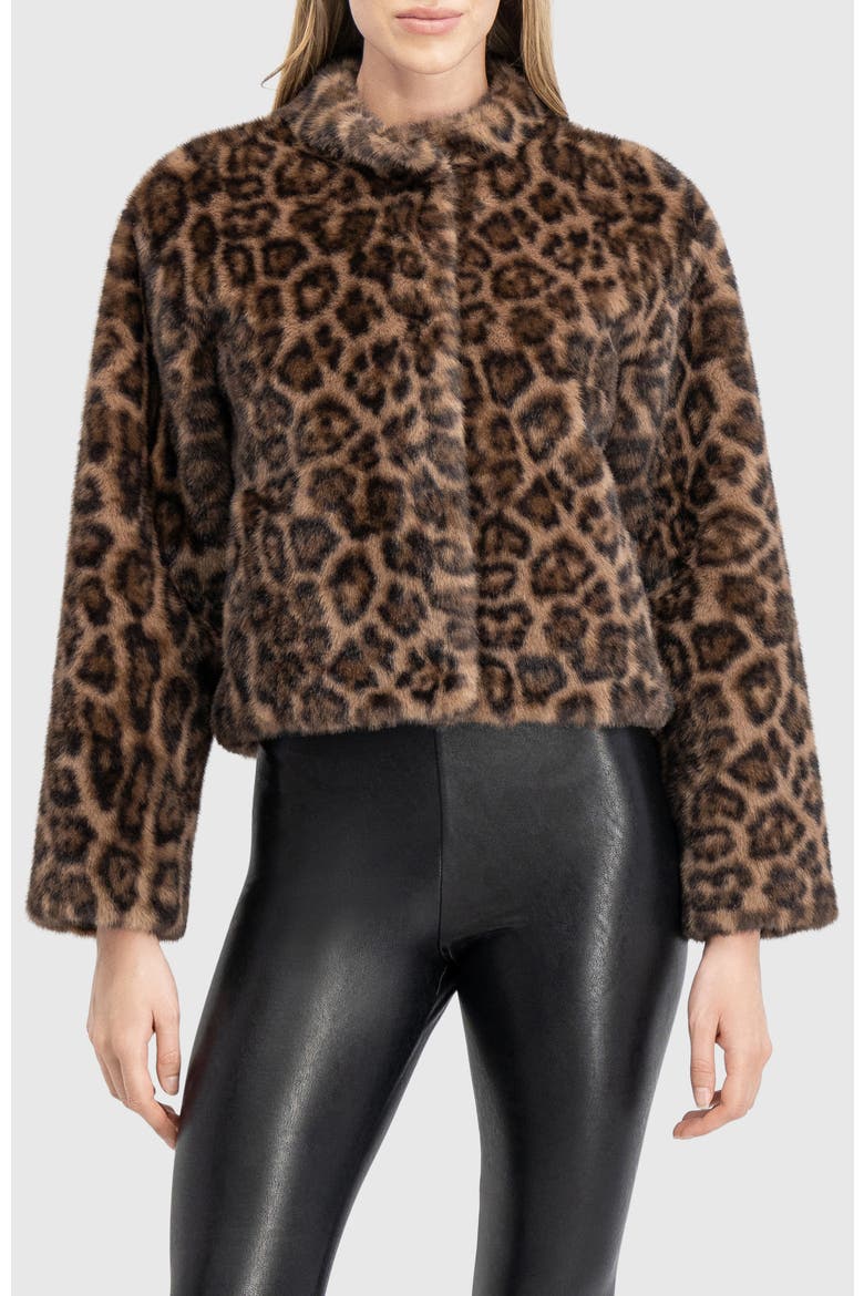 Fur-Free Mink (Faux Fur) Collarless Jacket, Main, color, LPRD PRINT