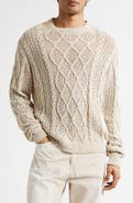 STOCKHOLM SURFBOARD CLUB Aran Cable Knit Cotton & Linen Sweater