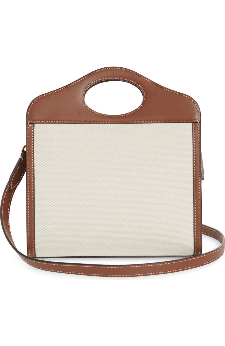 Burberry Mini Two-Tone Canvas & Leather Pocket Bag, Alternate, color,