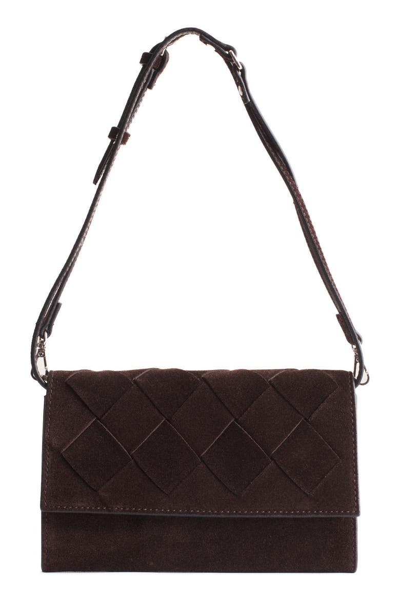 The Signature Woven Wallet Crossbody, Alternate, color, DARK CAROB