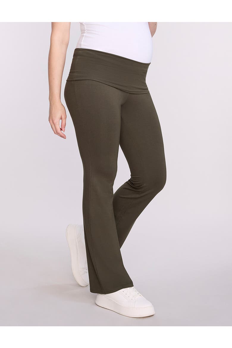 Roll Over Waistband Flare Legging, Main, color, Deep Depths