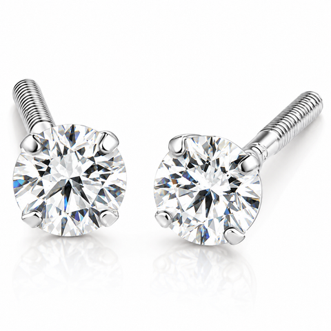 1/4 Ct Diamond Screw Back Studs 14k Gold Lab Grown Eco Friendly
