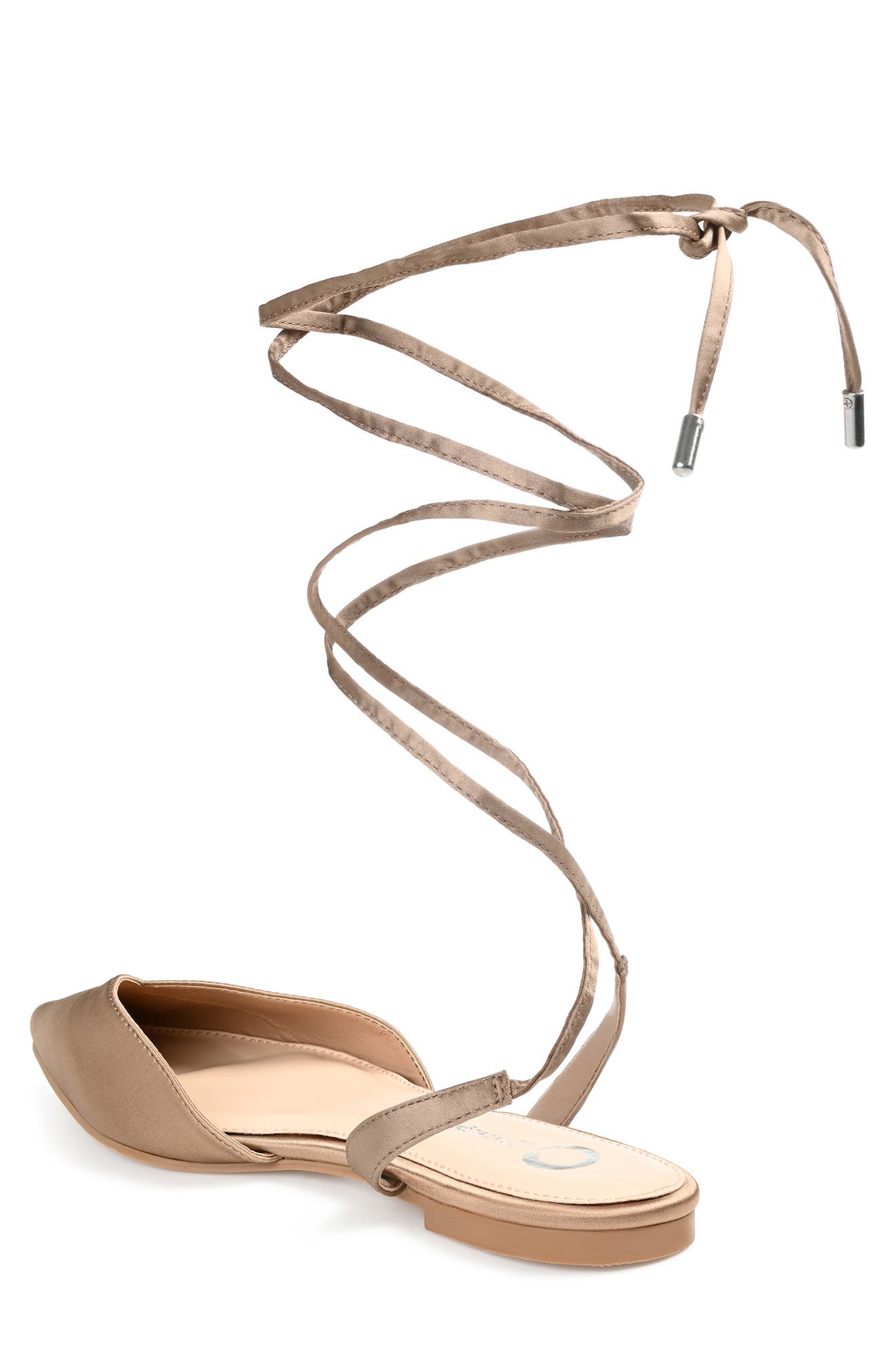 Lace-up Pointed-toe Flat, Alternate, color, TAUPE