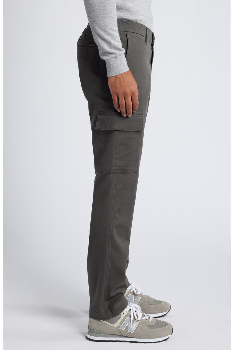 Ivan Flat Front Stretch Cotton & Viscose Cargo Pants, Alternate, color, DARK GREY