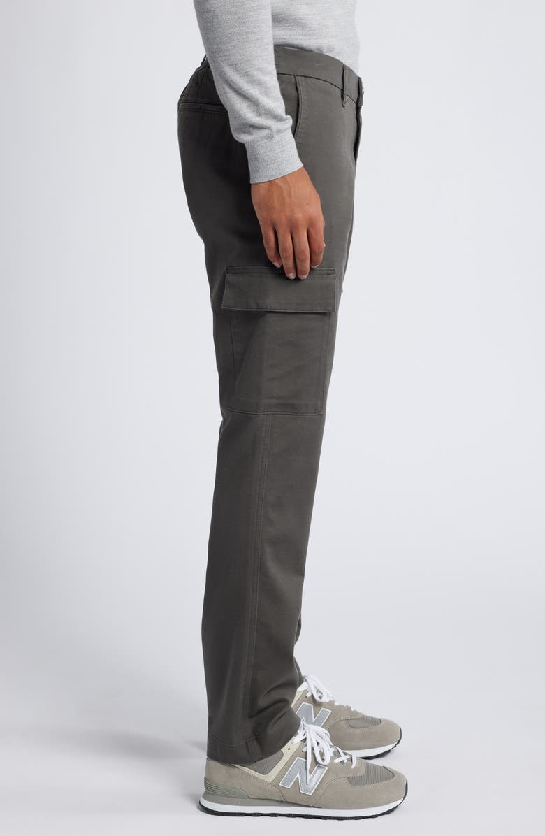 DL1961 Ivan Flat Front Stretch Cotton & Viscose Cargo Pants, Alternate, color, Dark Grey