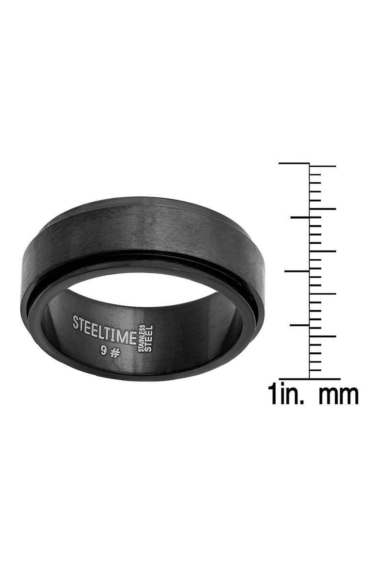 Men's Ion Plated Stainless Steel Band Ring, Alternate, color, BLACK