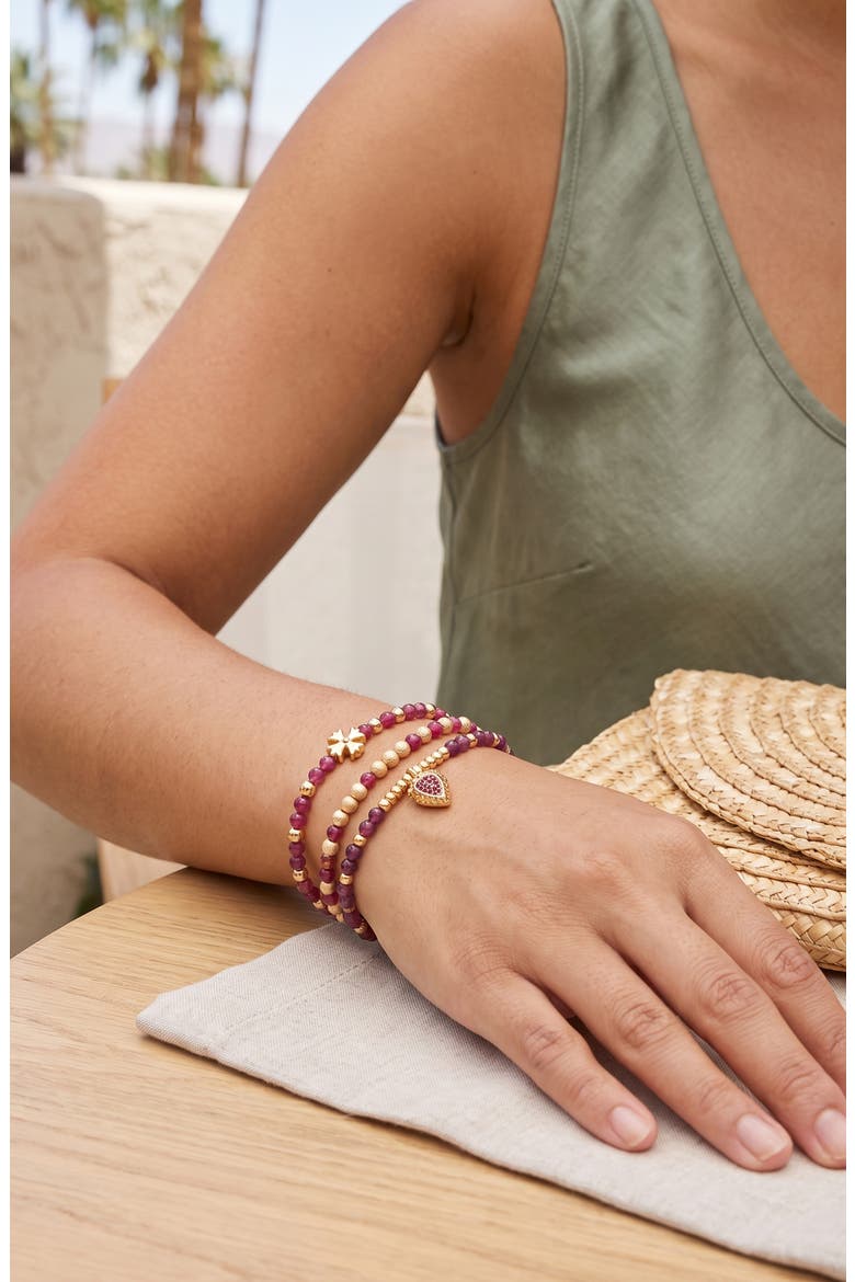 Daphne Set of 3 Stretch Bracelets, Alternate, color, GOLD