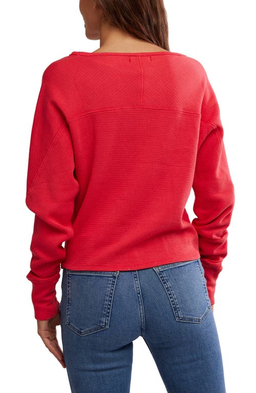 Free People Jess One-shoulder Thermal Top In Red