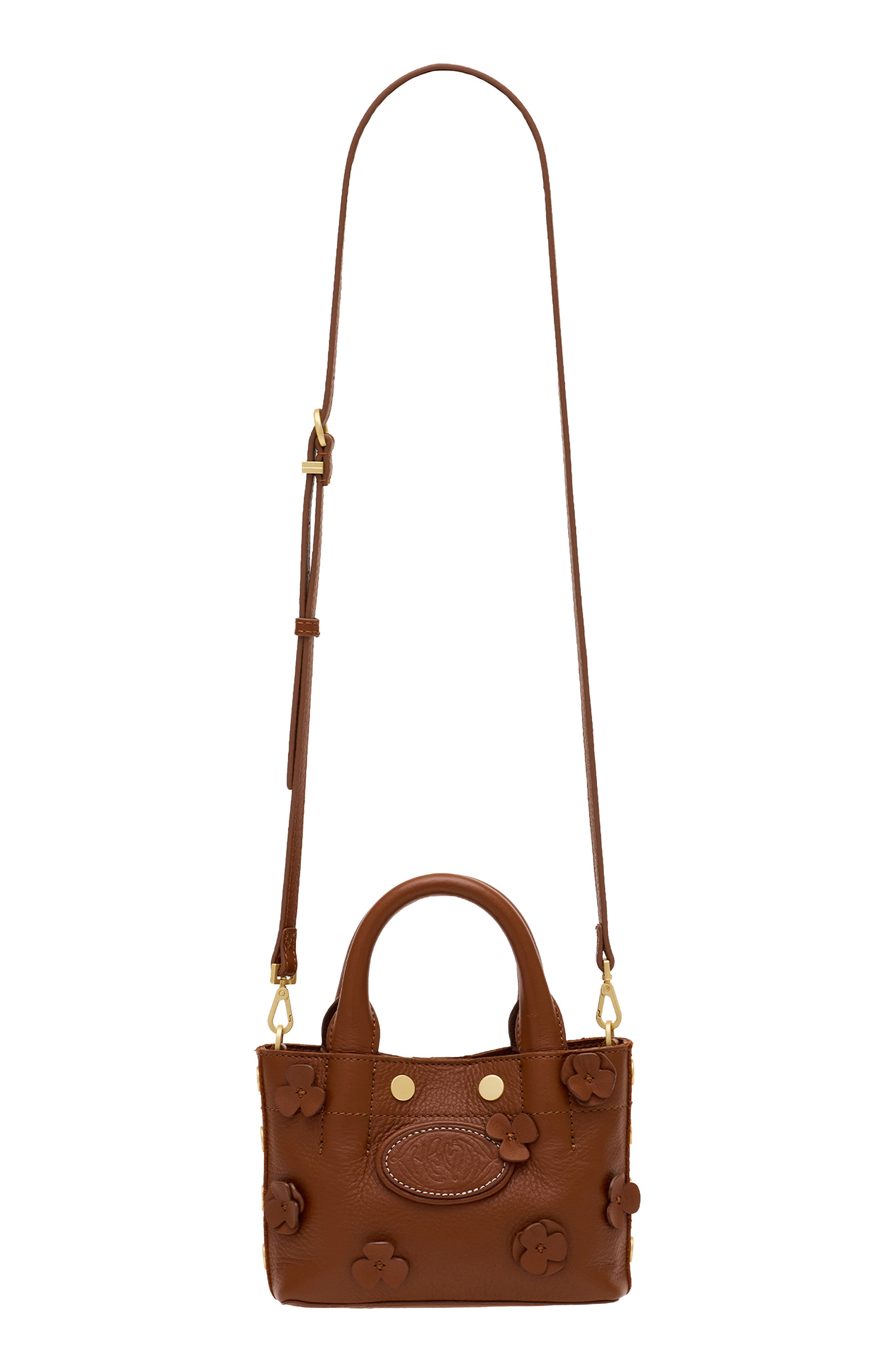 HAMMITT Mini Olympia Leather Tote, Alternate, color, Sienna Flora/ Brushed Gold