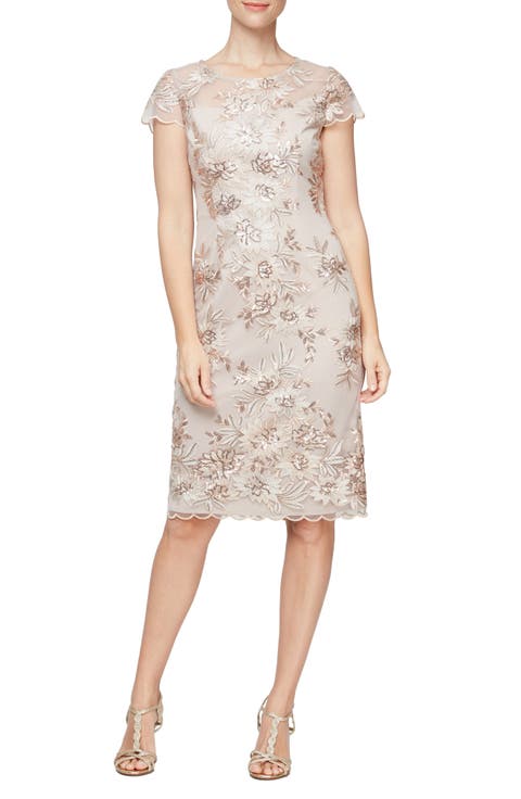 Embroidered Sheath Dress (Regular & Petite)