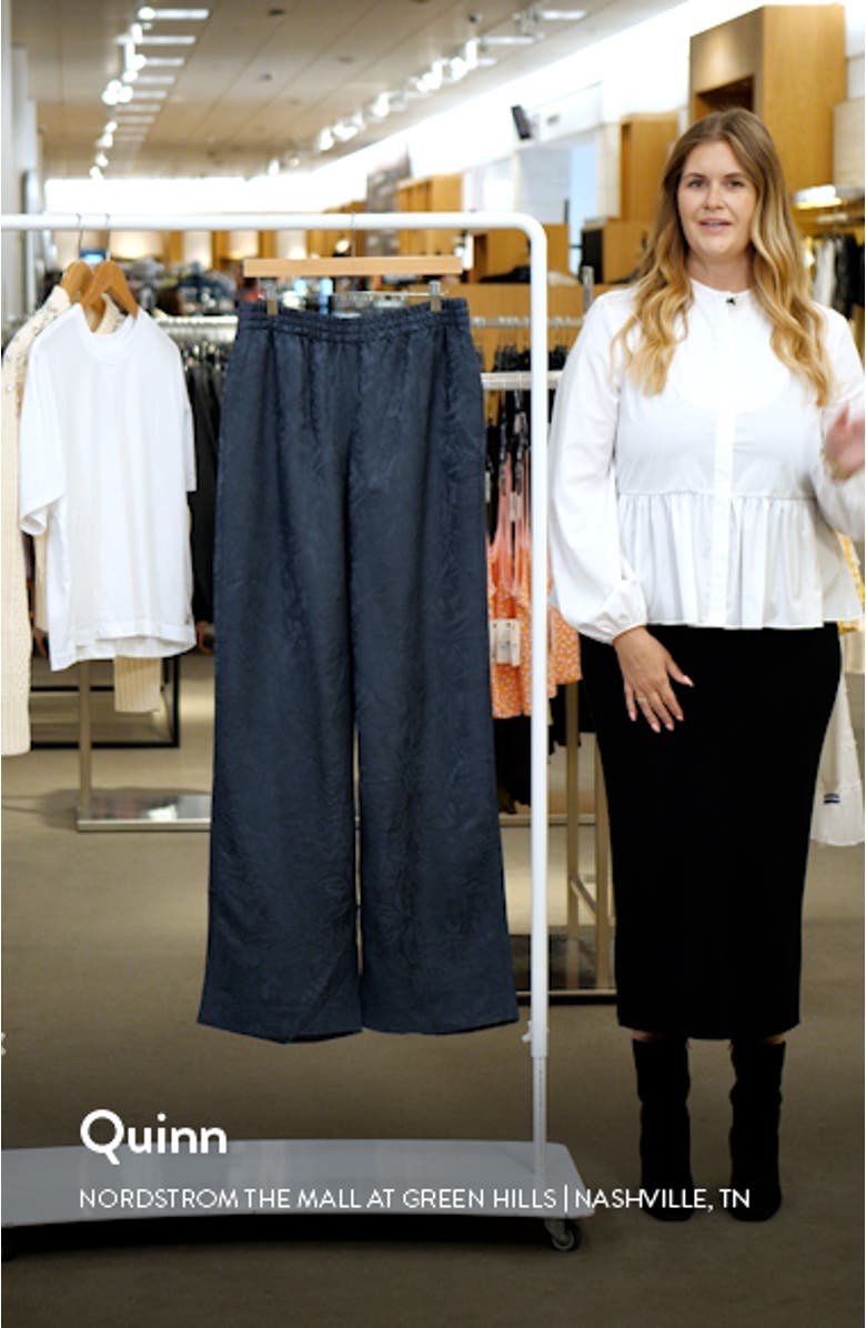 Toile De Jouy Jacquard Wide Leg Pants, sales video thumbnail