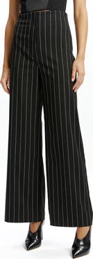 Bardot Anna Pinstripe High Waist Wide Leg Pants