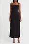Tie Strap Ruched Fit & Flare Midi Dress