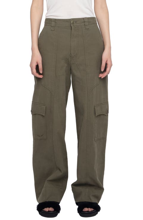 Cotton Canvas Cargo Pants