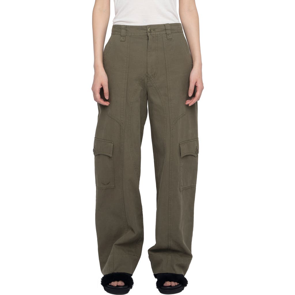 Zadig & Voltaire Cotton Canvas Cargo Pants In Green