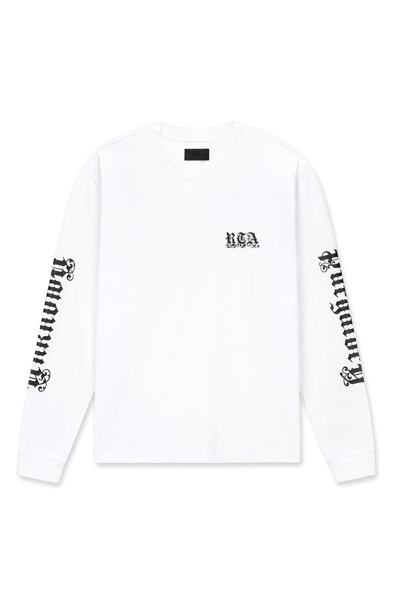 RtA Lawrence Long Sleeve Graphic T-Shirt, Main, color, White Unknown Purgatory
