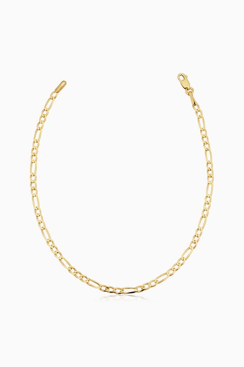 10K Gold Florentine Figaro Petite Anklet