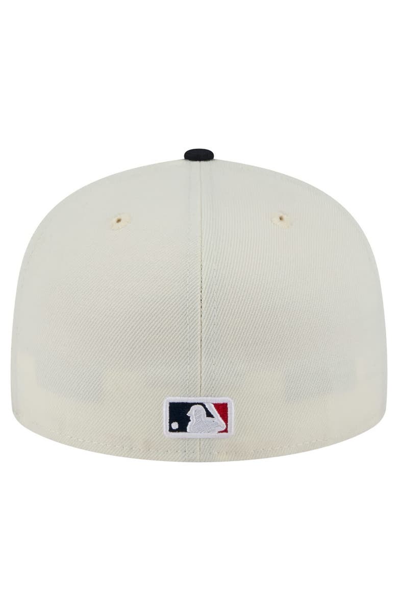 New Era Men's New Era Cream Cleveland Guardians Chrome 59FIFTY Fitted Hat, Alternate, color, 