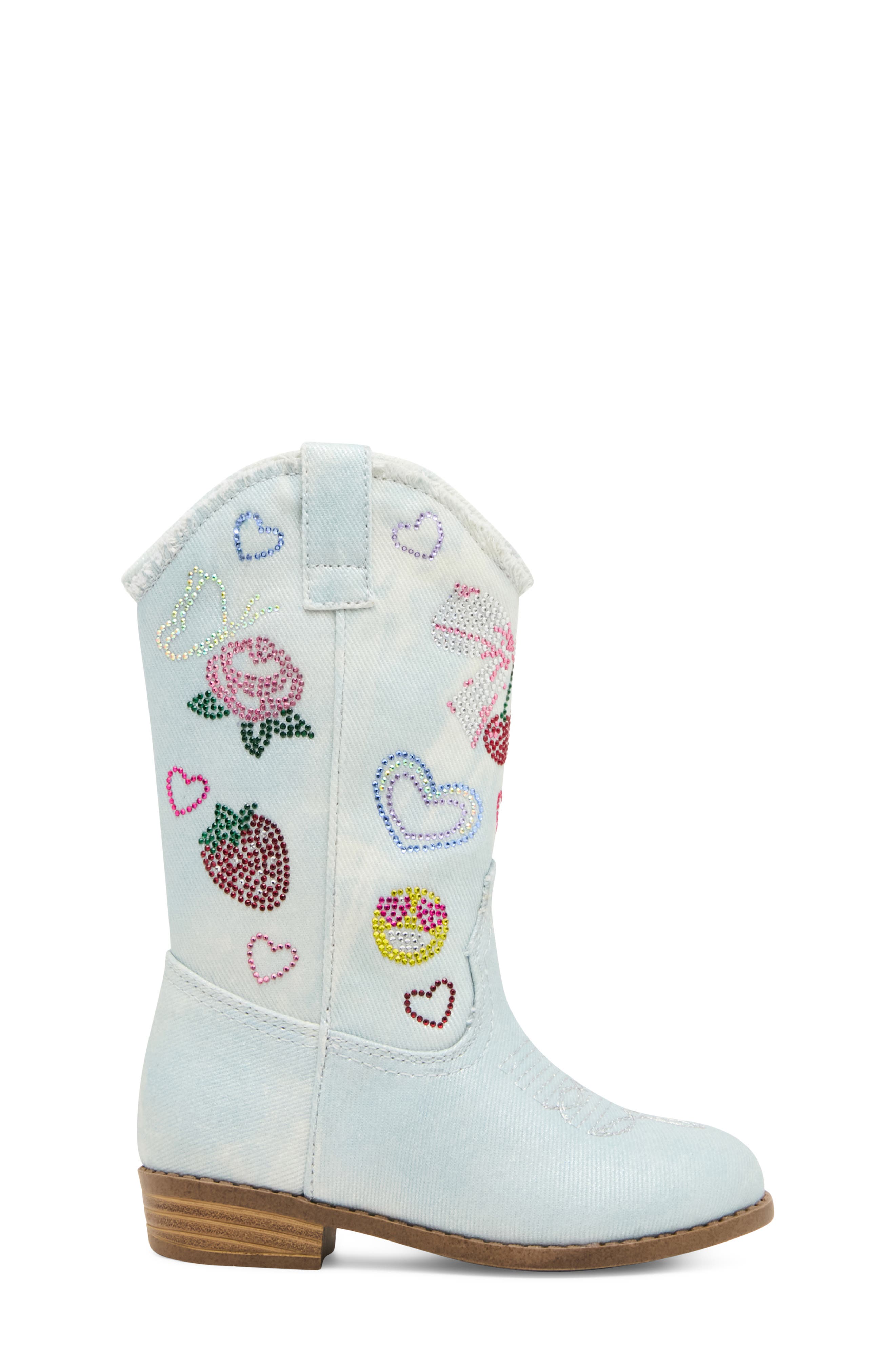 Kids' Tfern Western Boot, Alternate, color, LIGHT DENIM
