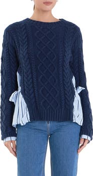 English Factory Mixed Media Sweater