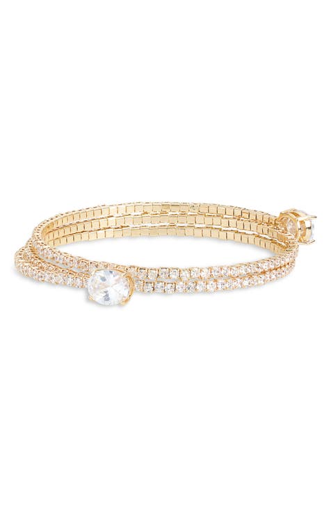 Oval CZ Coil Bracelet