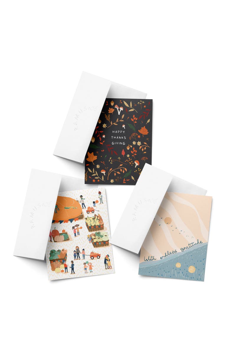 Ramus & Co Thanksgiving, Pumpkin Thanksgiving, Endlesss Gratitude Fall/Autumn Greeting Card Pack Sets, Main, color, Multi-Pack