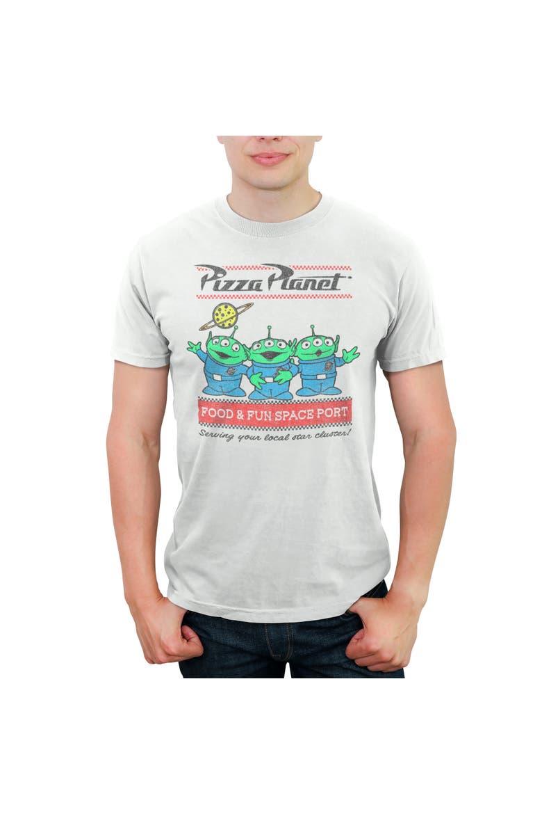 Men's Toy Story Pizza Planet Aliens  Graphic T-Shirt, Main, color, White