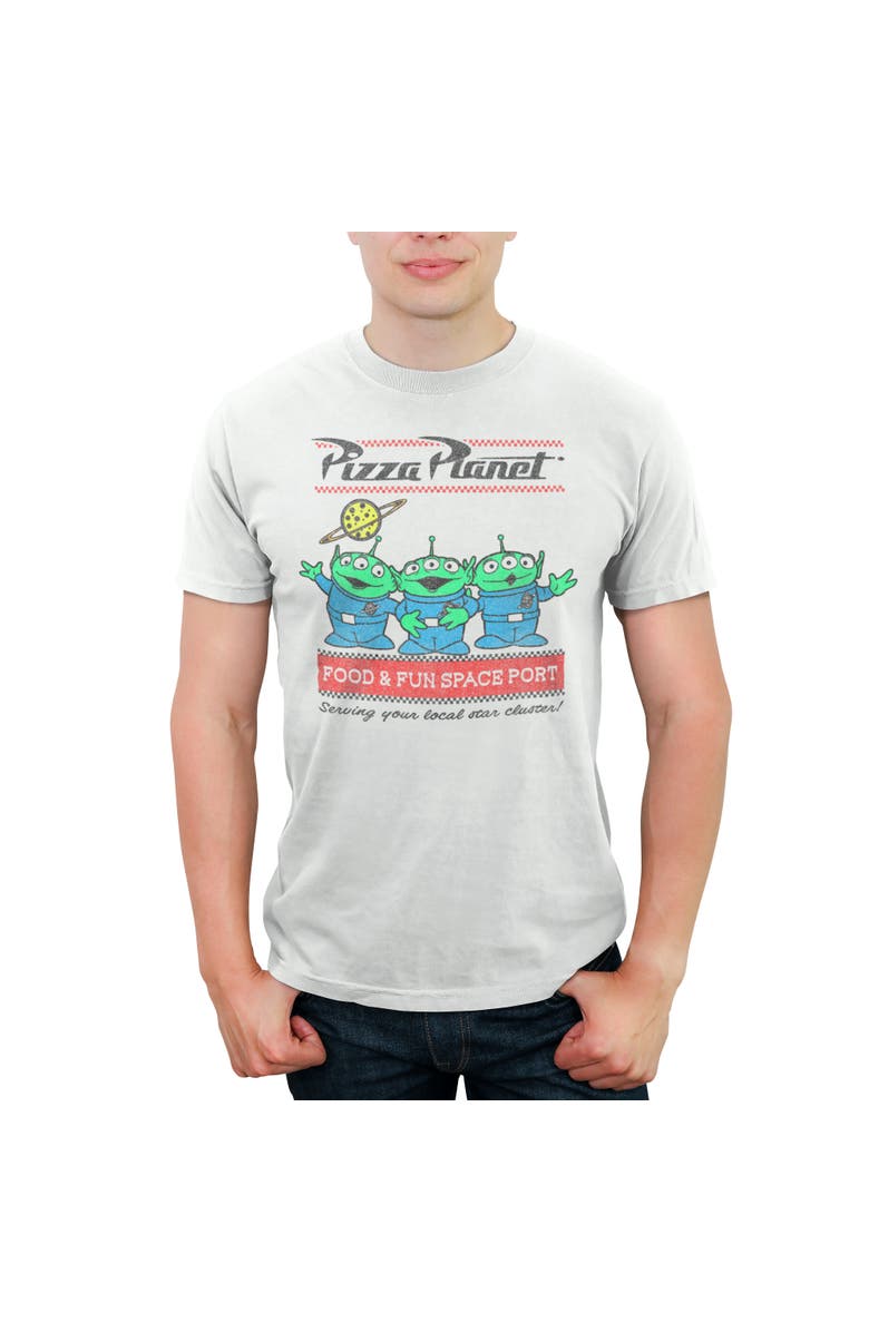Toy Story Men's Toy Story Pizza Planet Aliens Graphic T-Shirt, Main, color, White