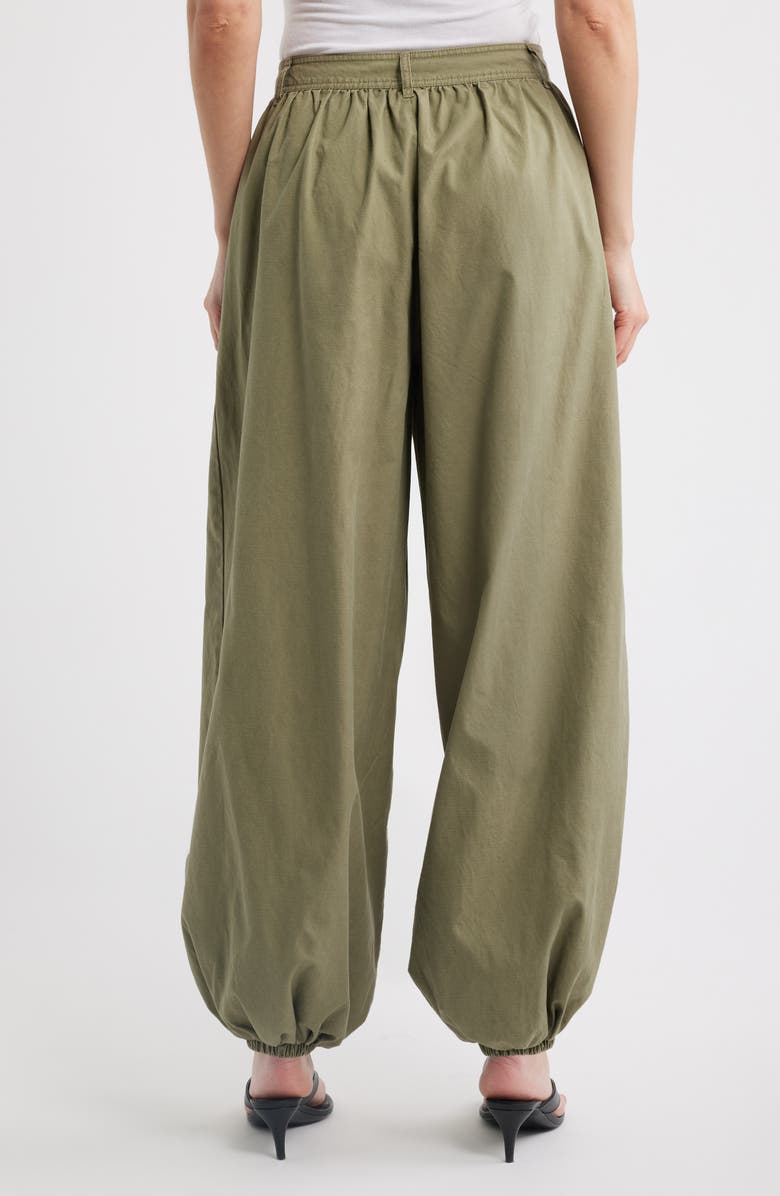 Topshop Ripstop Cotton Balloon Pants, Alternate, color, Khaki