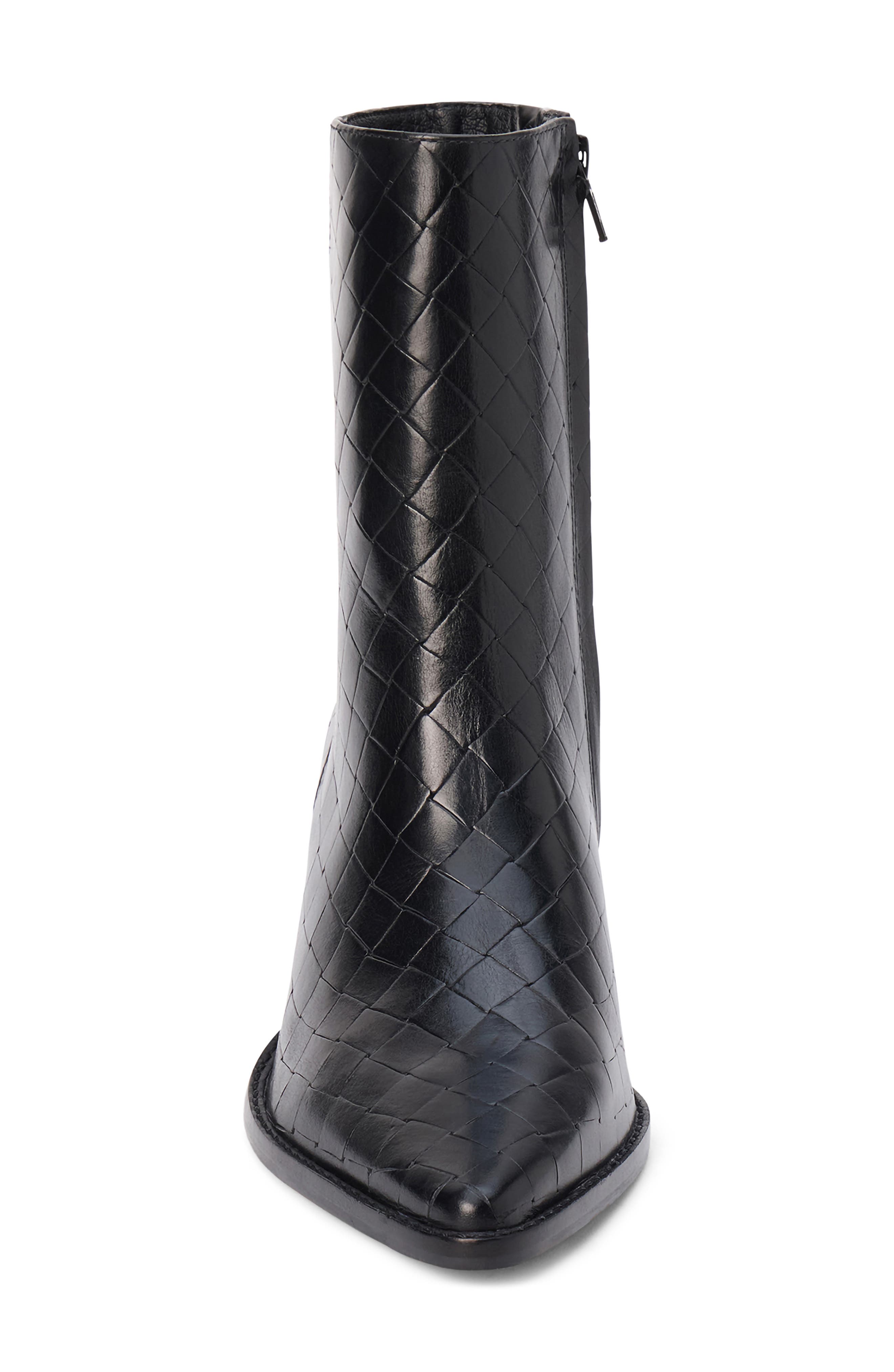 Caty Western Pointed Toe Bootie, Alternate, color, BLACK WEAVE