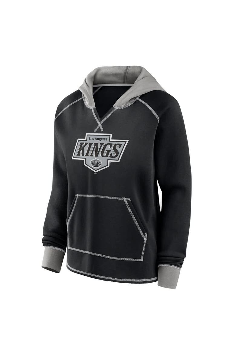 Women's Logo Athletic Black Los Angeles Kings Hit It French Terry Full-Zip Hoodie, Alternate, color, Black
