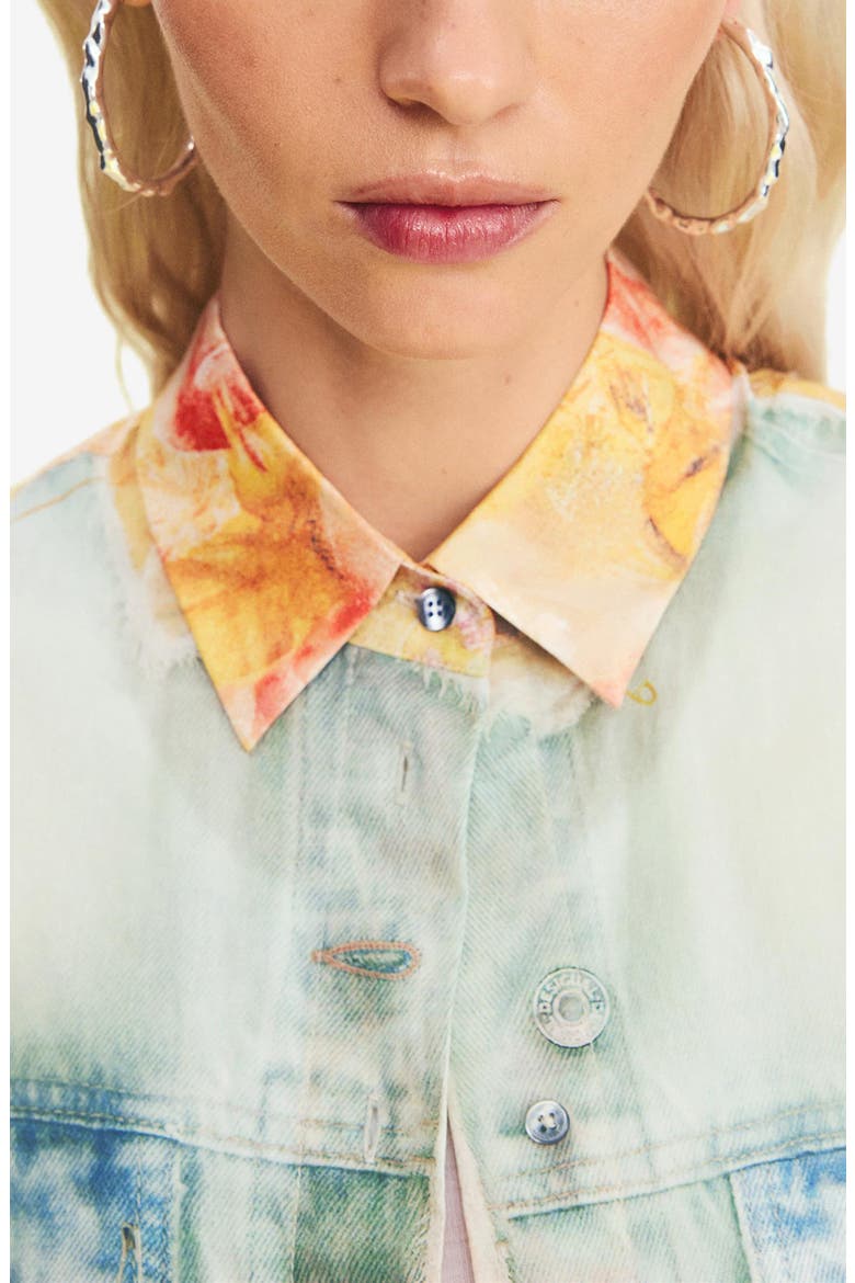 Mixed Media Button-Up Shirt, Alternate, color, MEDIUM BEIGE