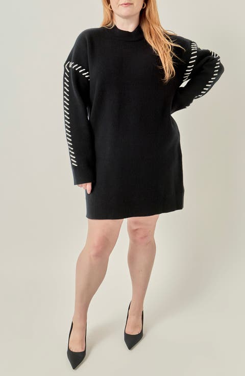Whipstitched Knit Minidress