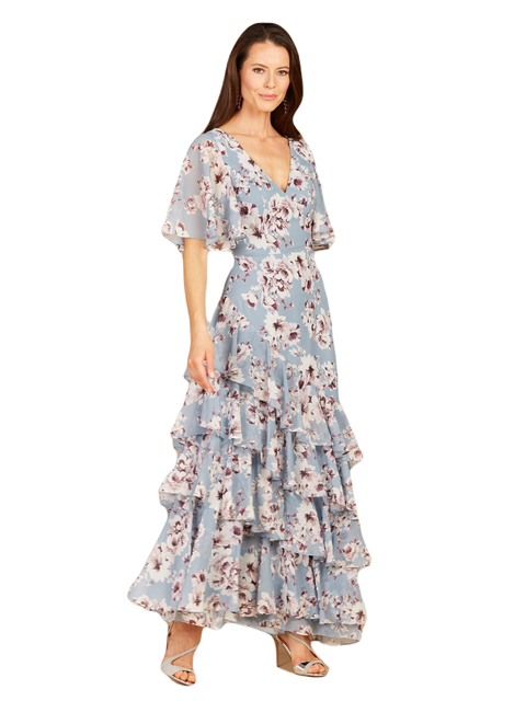 Cape Sleeve Print Dress