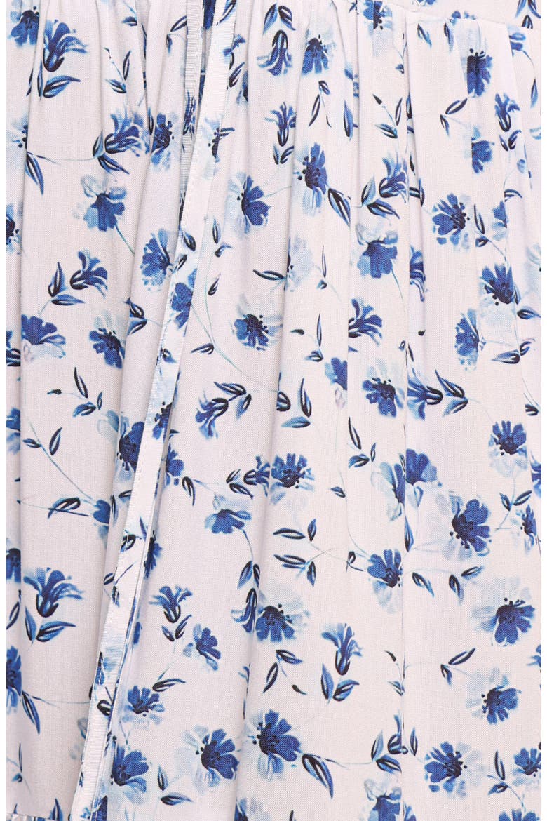 Roberts Floral Puff Sleeve Cotton Midi Dress, Alternate, color, BLUE DITSY FLORAL