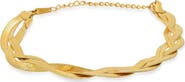 STEELTIME 18k Gold Plated Herringbone Chain Bracelet