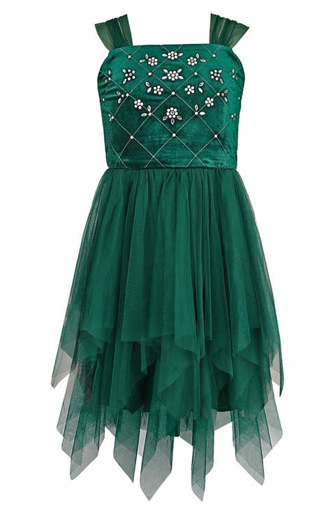 Kids' Velvet and Mesh Fairy Hem Dress