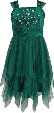 Zunie Kids' Velvet and Mesh Fairy Hem Dress