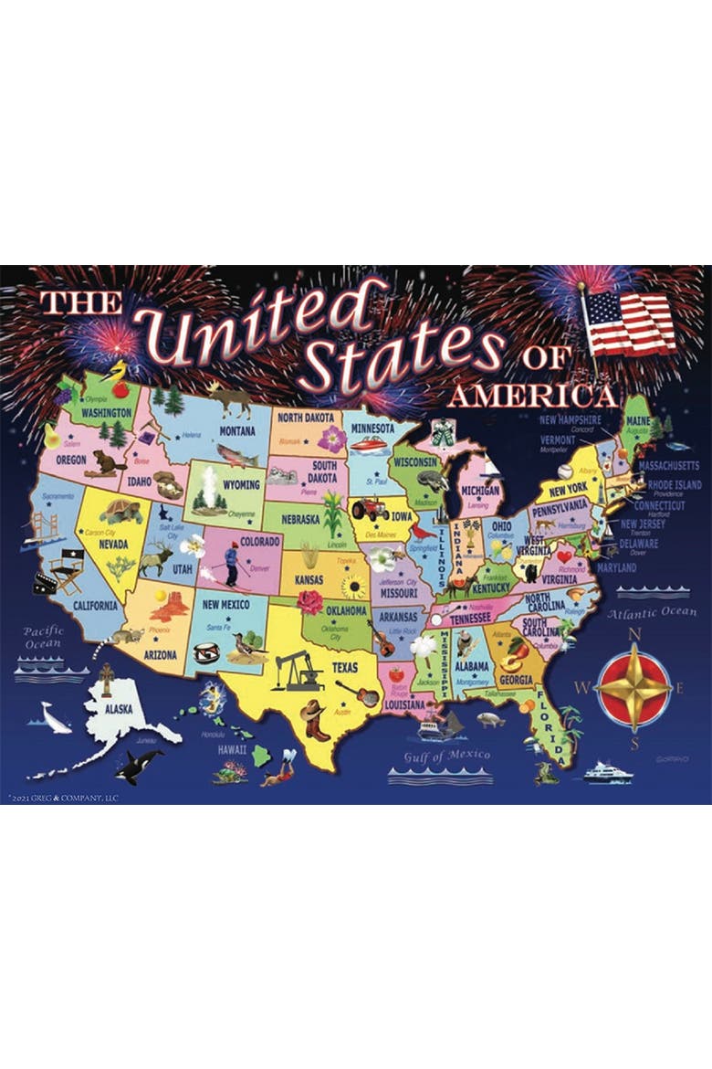United States Map 1000 piece Jigsaw Puzzle for Adults, Alternate, color, Multicolor